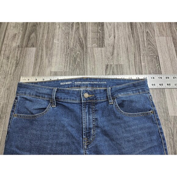 Old Navy Jeans Womens 12 Blue Super Skinny Mid Rise Stretch Denim Classic Style - Picture 6 of 10